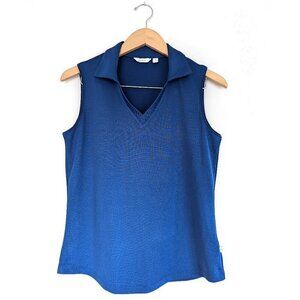 Lady Hagen Golf Sleeveless Blue Polo Shirt or Tennis Court Tank Top Blouse
